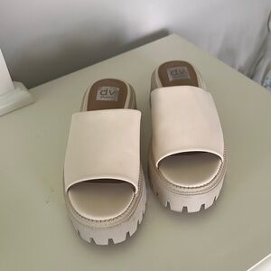 DV by Dolce Vita Cream Platform Slide Sandals